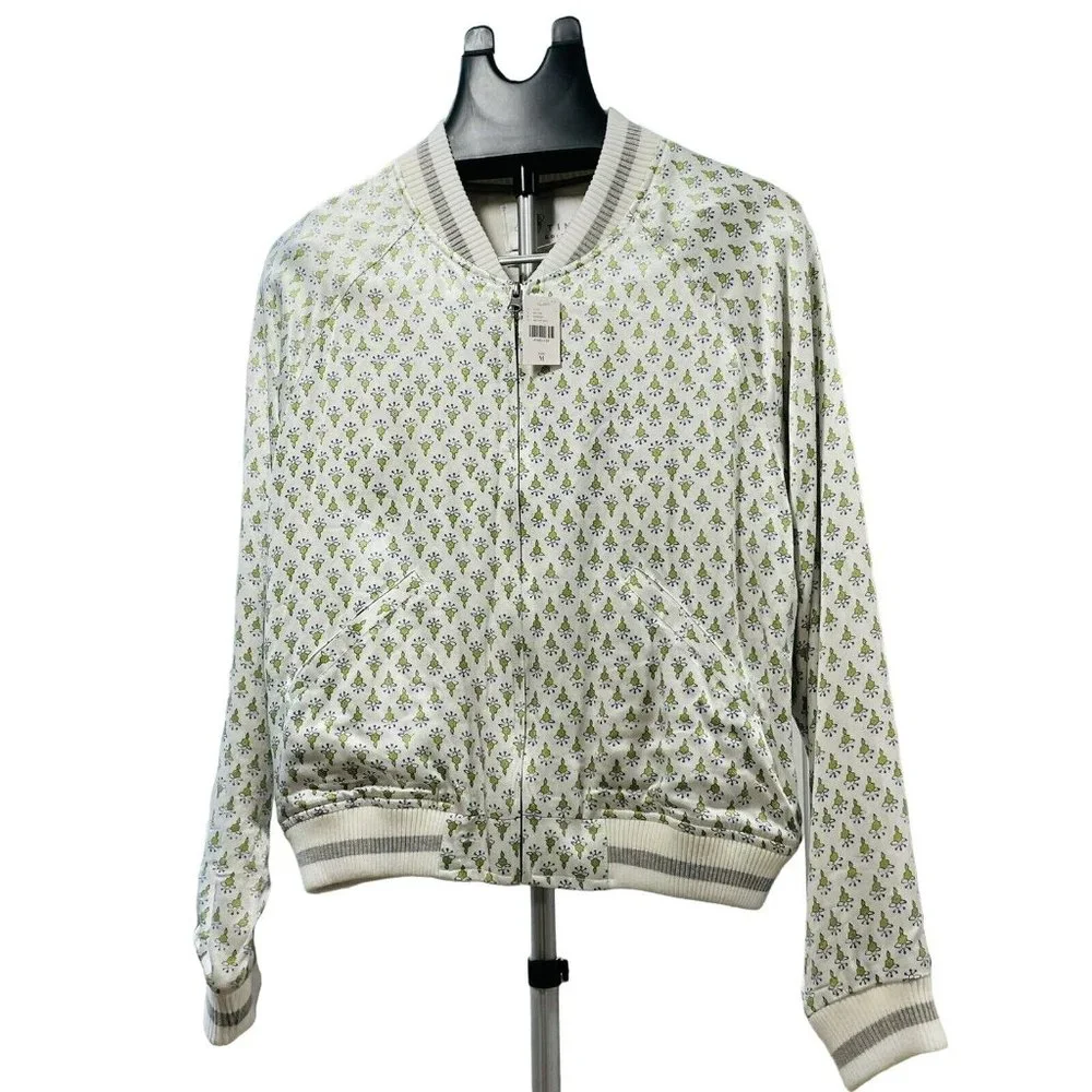 Anthropologie Tiny Editions Embroidered Viscose Zip Up Jacket Women’s  Medium - Picture 12 of 12